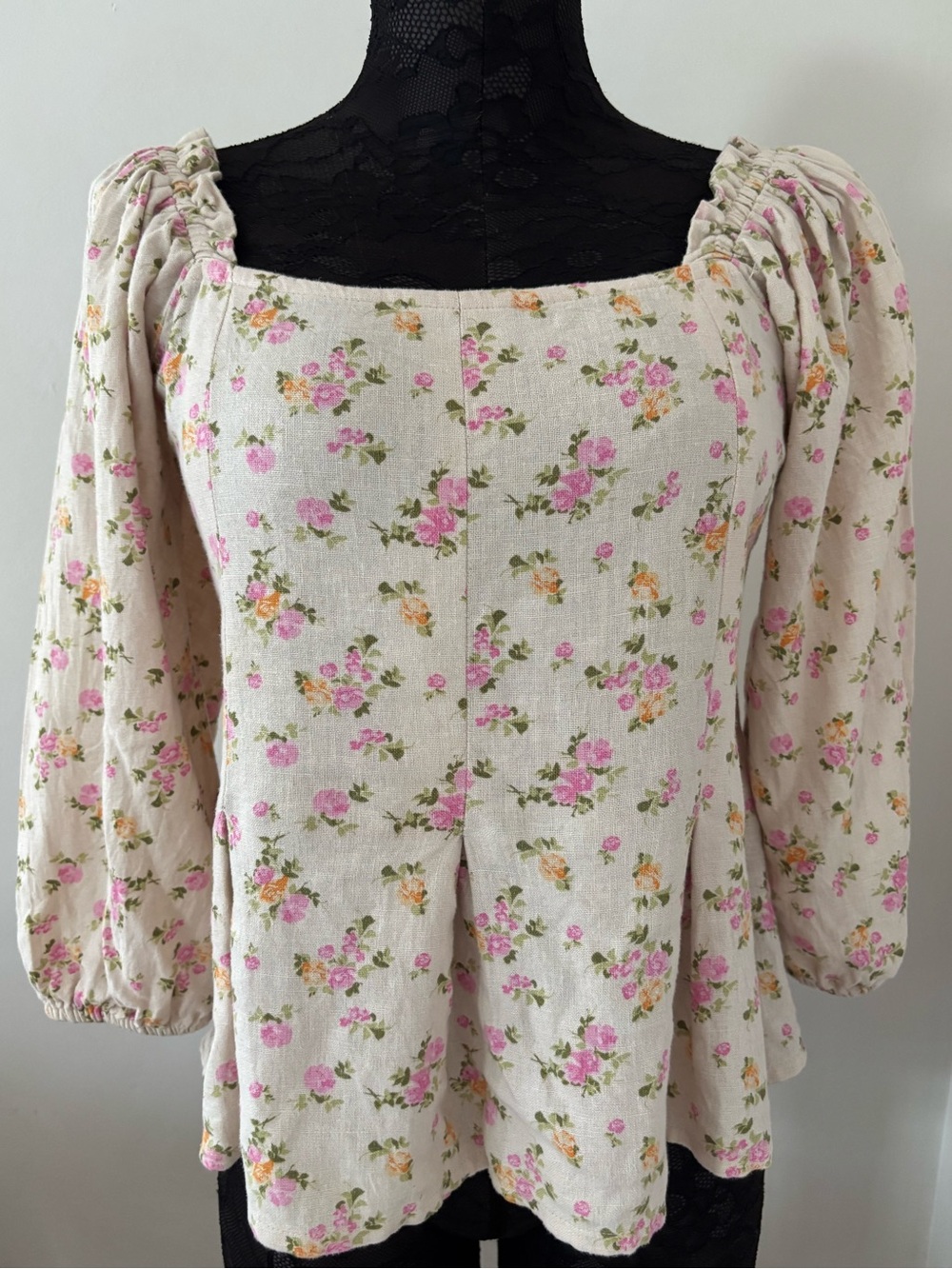 AND linen blend floral blouse